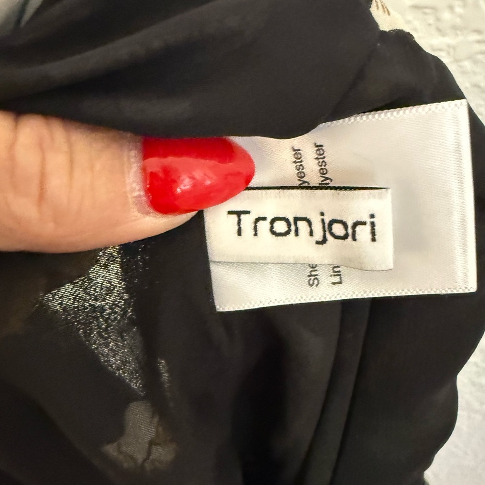 Tronjori Floral Wrap Midi Skirt in Black‎ and Yellow - Picture 2 of 10